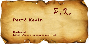 Petró Kevin névjegykártya
